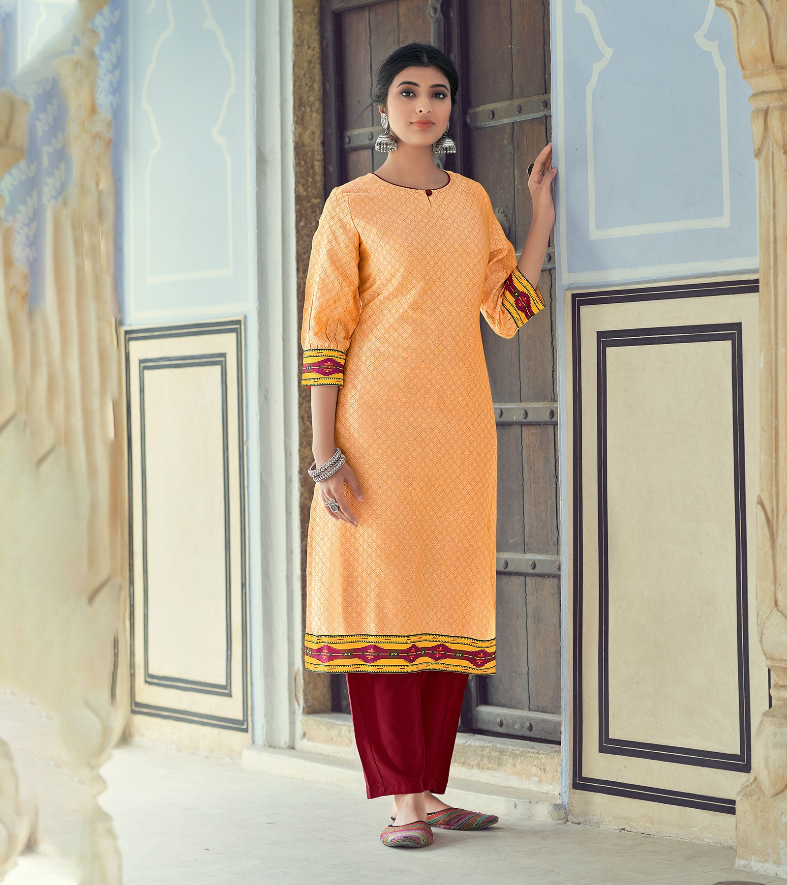 Buy Orange Kurti For Women at Rs.650/Piece in chengalpattu offer by Fashion  Equation